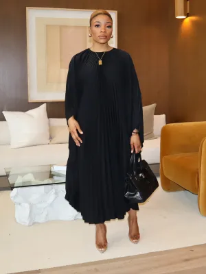 Jodie Pleated Dress (Black)