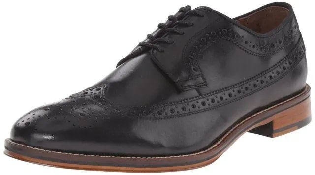 JOHNSTON & MURPHY MEN'S CONARD WINGTIP BLACK CALFSKIN 2231