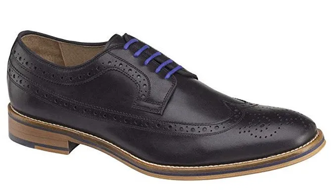 JOHNSTON & MURPHY MEN'S CONARD WINGTIP BLACK CALFSKIN 2231