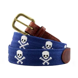 Jolly Roger (Navy) Needlepoint Belt