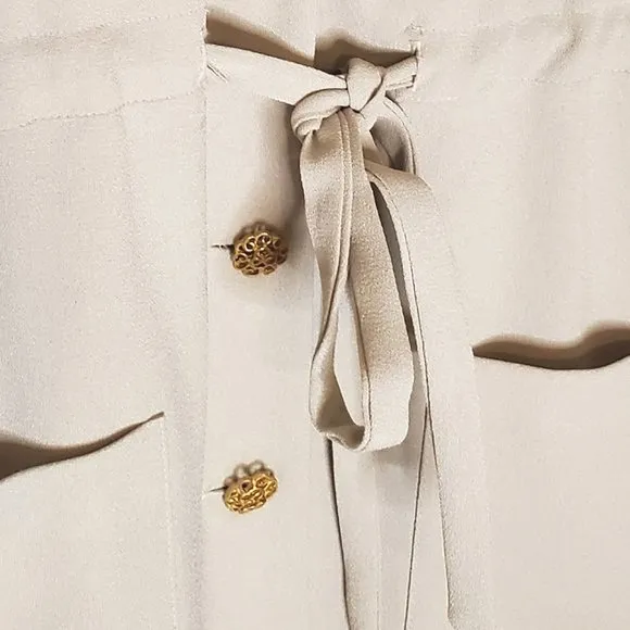 Jones New York Business Casual Cream Button Up Dress