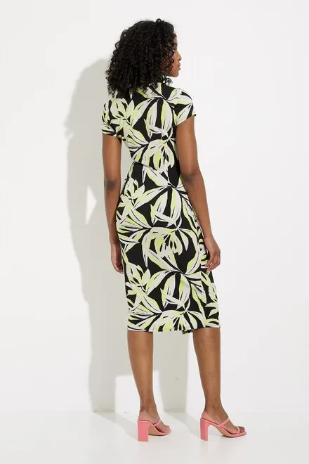 Joseph Ribkoff Leaf Print Wrap Dress