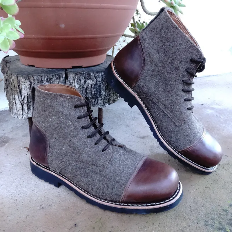 Kamet Burel & Leather Lace-up Boots