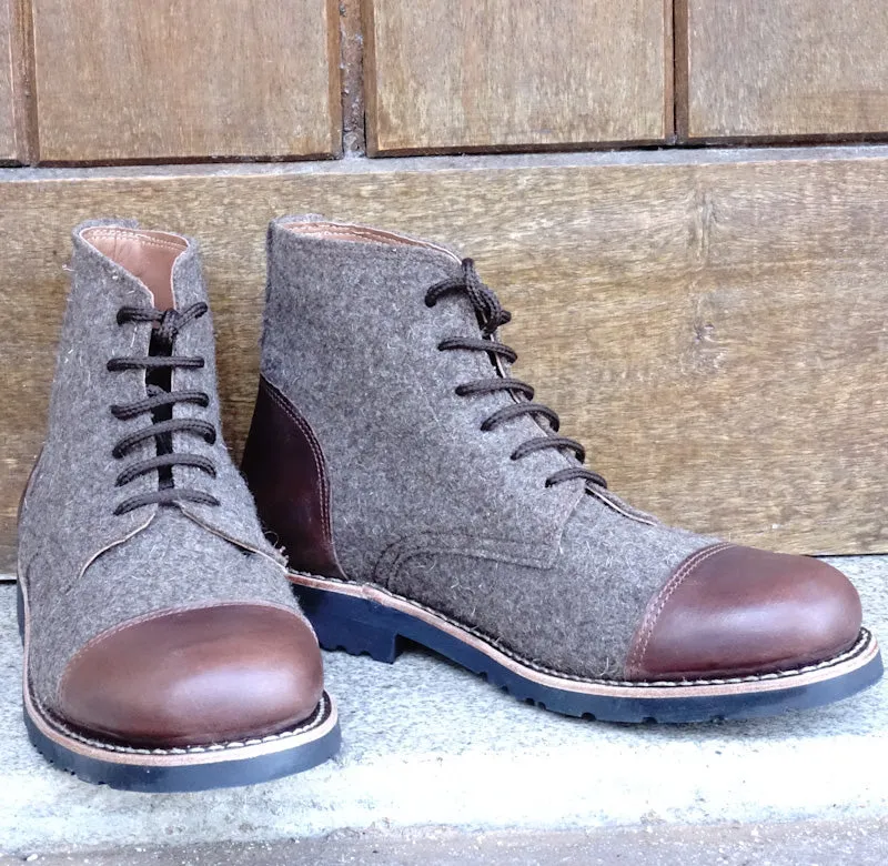 Kamet Burel & Leather Lace-up Boots