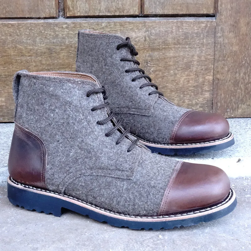 Kamet Burel & Leather Lace-up Boots