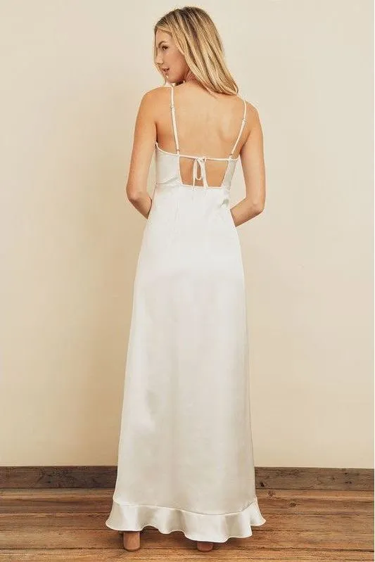 Kelsey Asymmetrical Ruffle Hem Maxi Dress