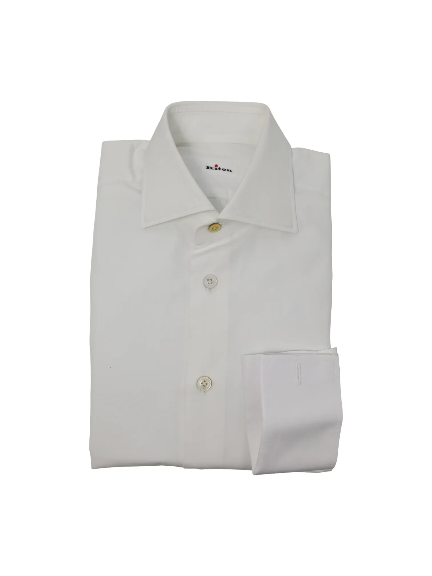 Kiton White Poplin Cotton Shirt