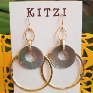 Kitzi Earrings Gold & Mother of Pearl 302