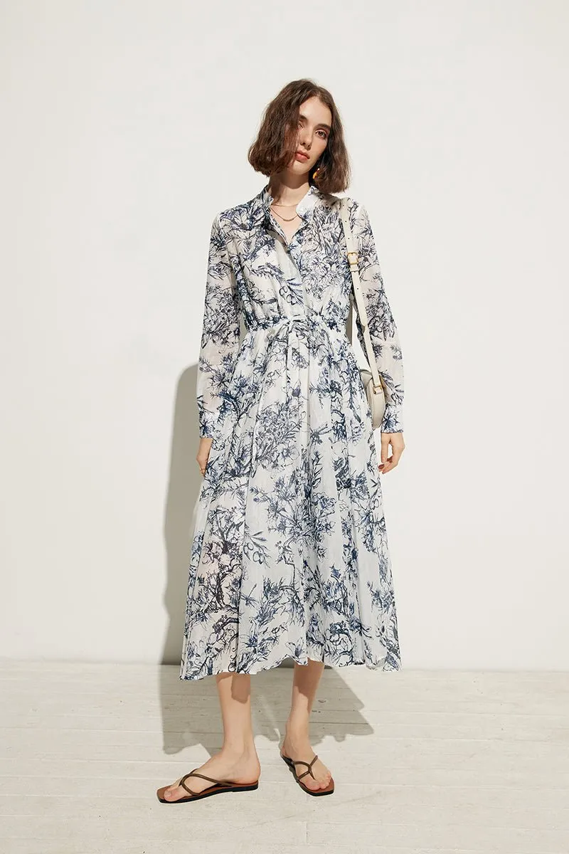 Knock Out Swing Skin-Friendly Breathable Cotton Shirt Dress
