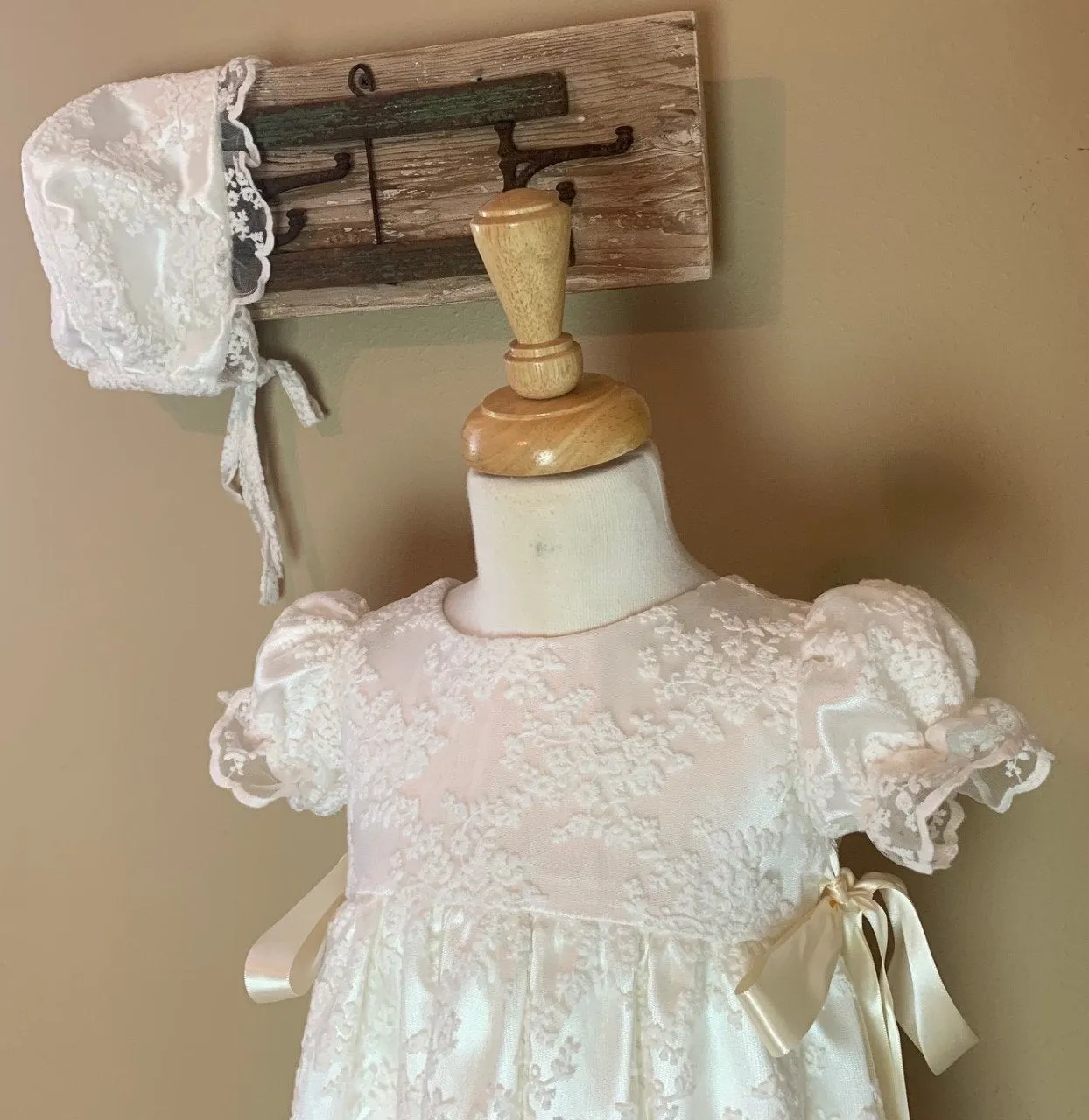 Lace Christening Gown, Baptism dress, Girls Christening Gown set Free  Personalization