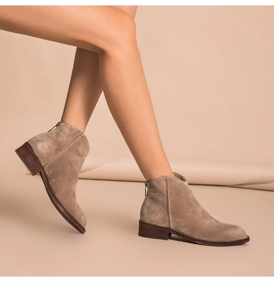 Lady Cow Suede Shoes Handmade