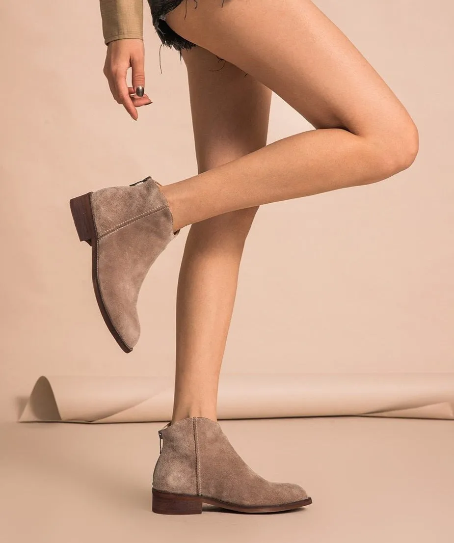 Lady Cow Suede Shoes Handmade
