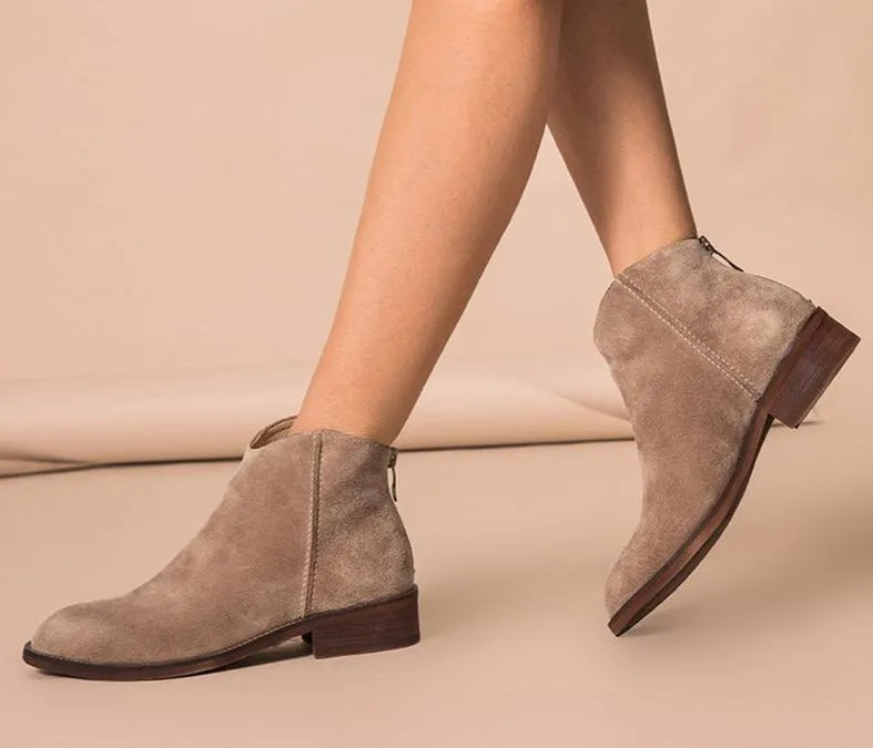 Lady Cow Suede Shoes Handmade