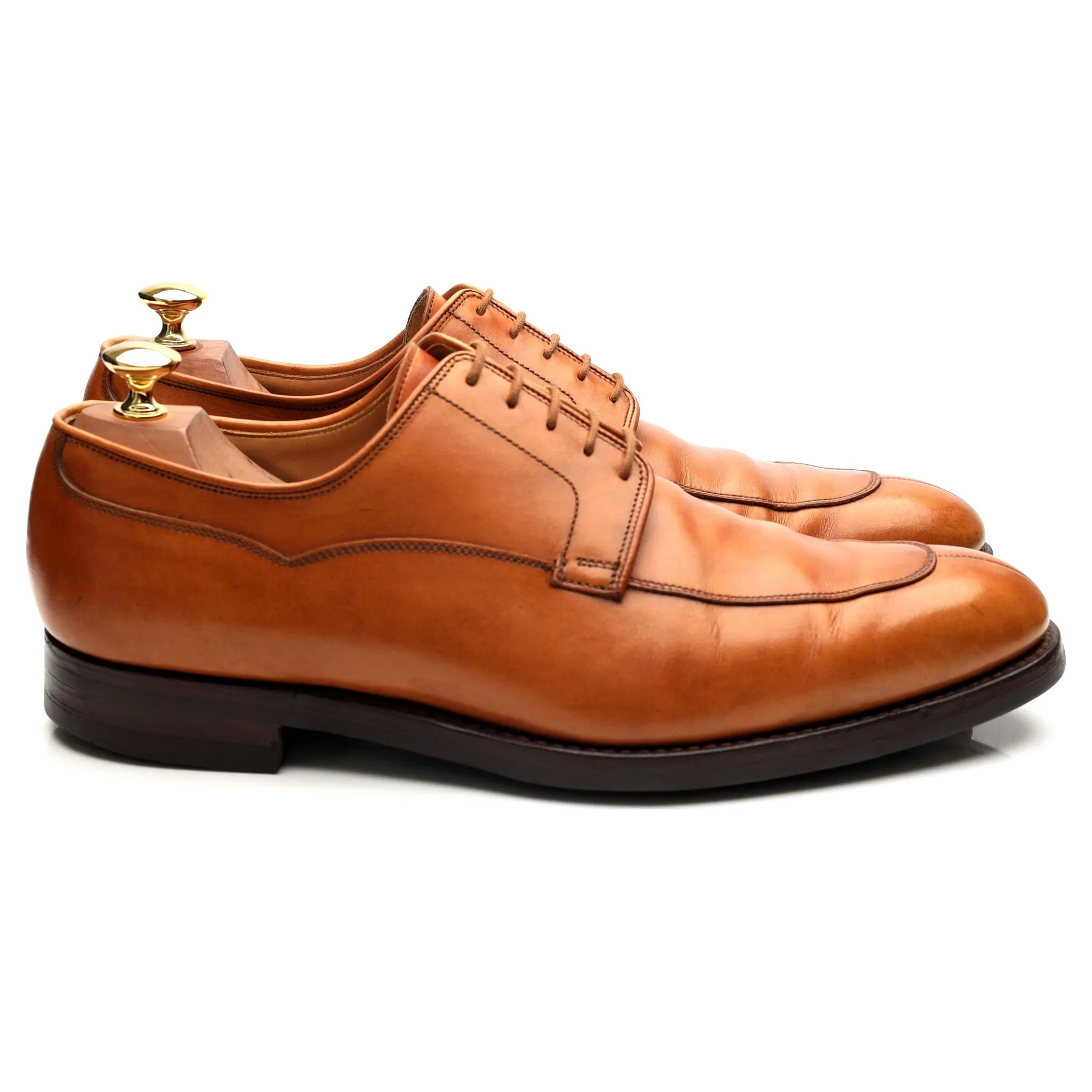 'Langdon' Tan Brown Leather Split Toe Derby UK 9.5 E