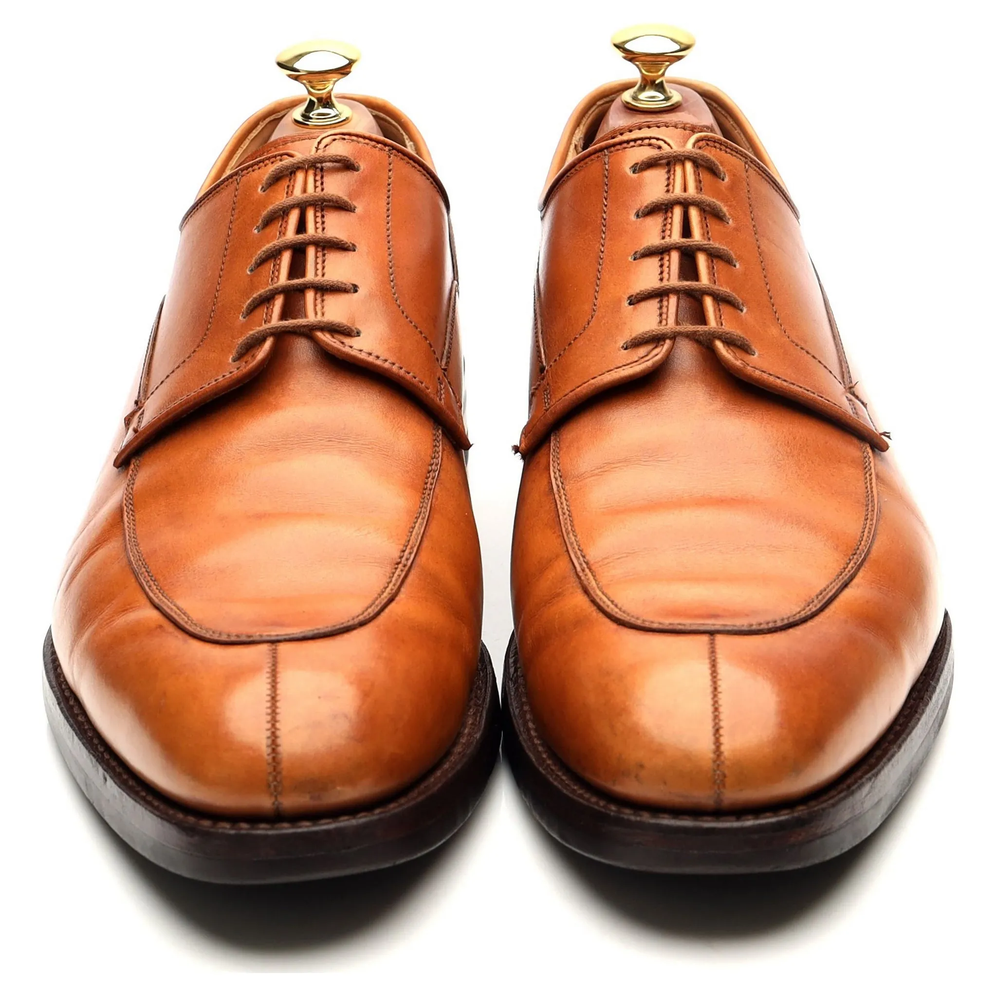 'Langdon' Tan Brown Leather Split Toe Derby UK 9.5 E