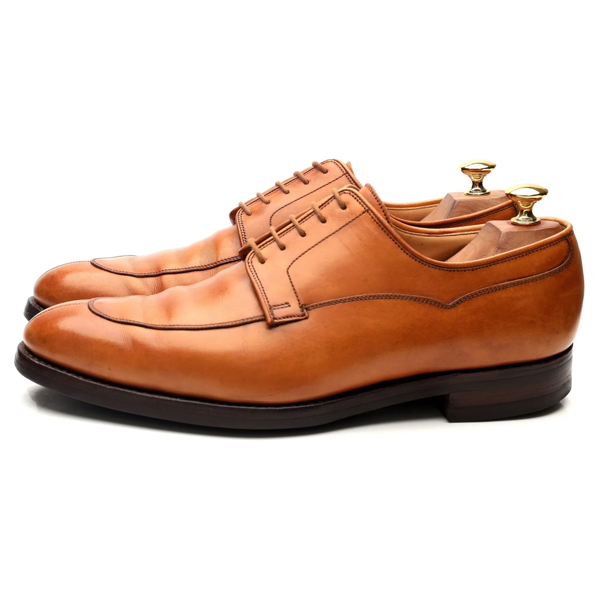 'Langdon' Tan Brown Leather Split Toe Derby UK 9.5 E