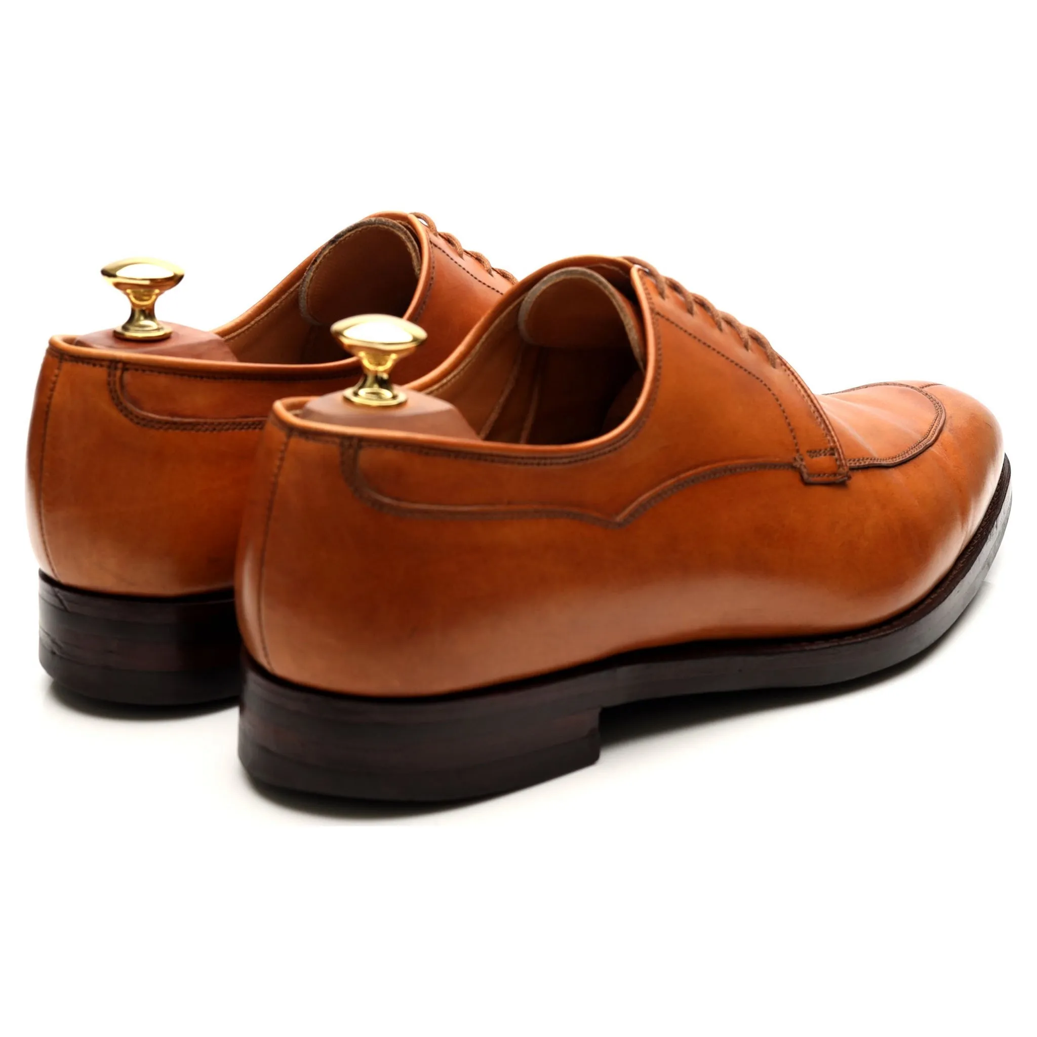 'Langdon' Tan Brown Leather Split Toe Derby UK 9.5 E