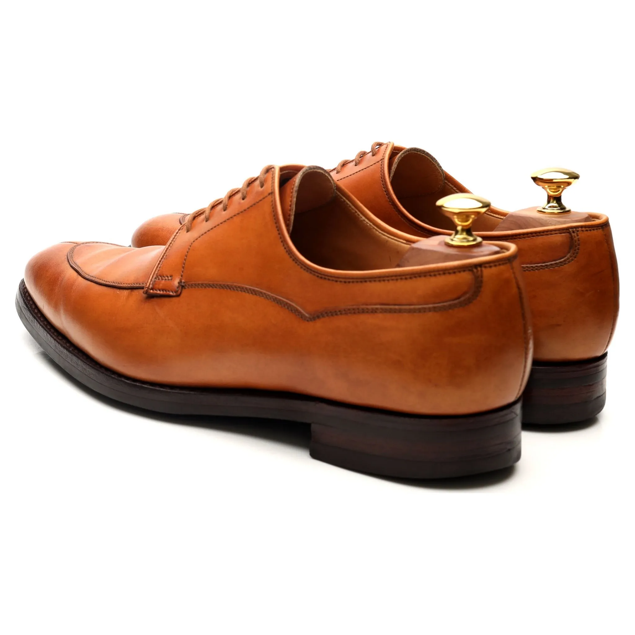 'Langdon' Tan Brown Leather Split Toe Derby UK 9.5 E