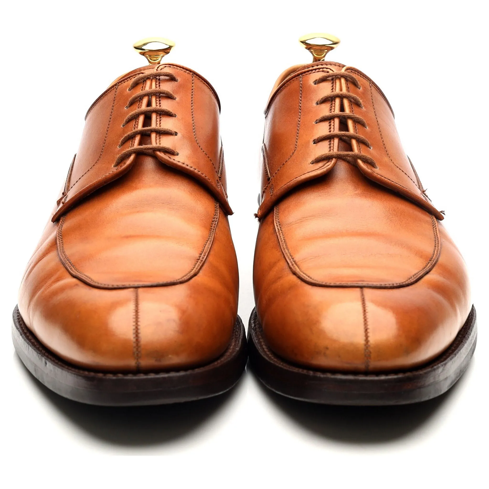 'Langdon' Tan Brown Leather Split Toe Derby UK 9.5 E