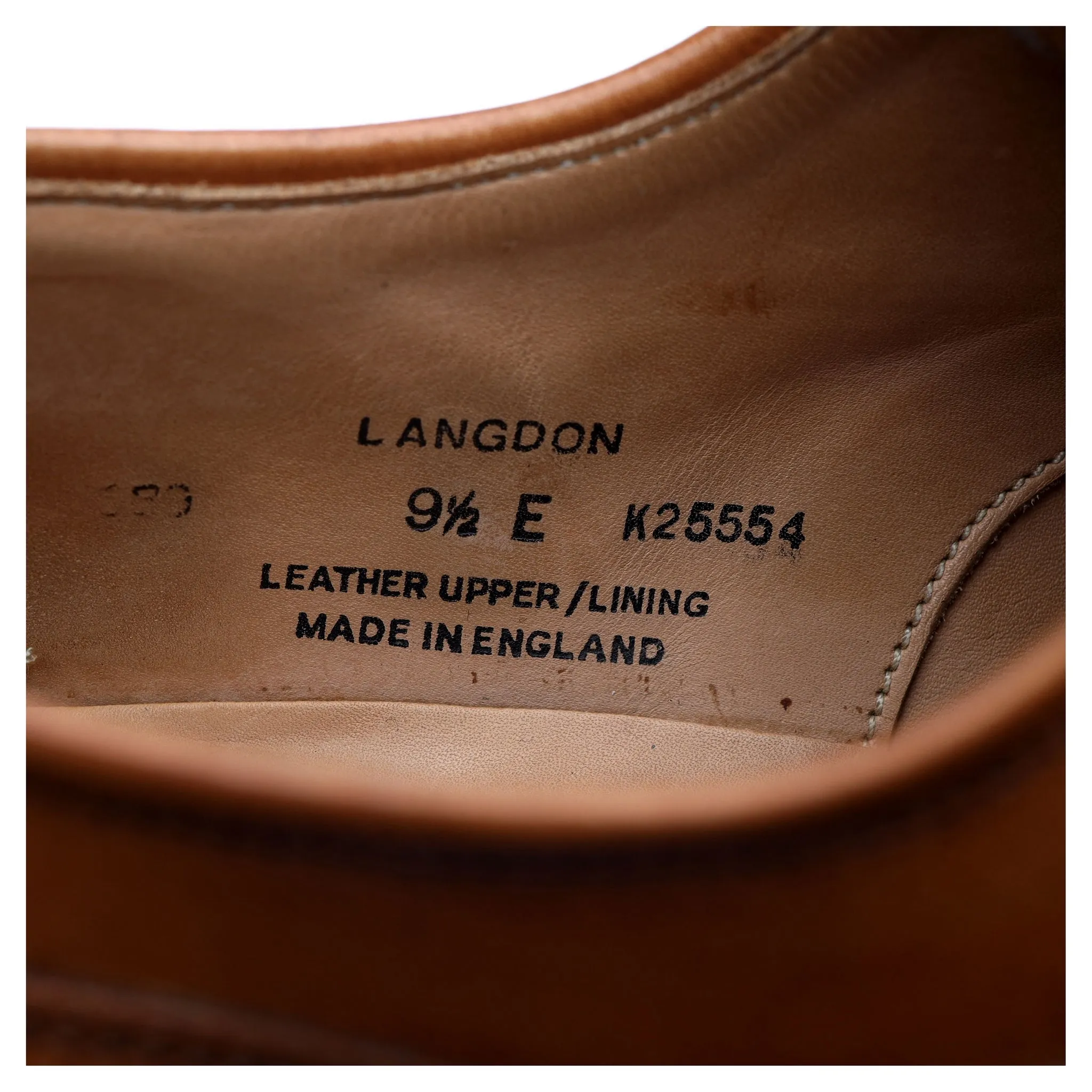 'Langdon' Tan Brown Leather Split Toe Derby UK 9.5 E