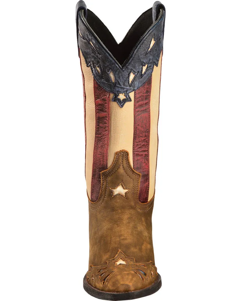 LAREDO WOMEN'S KEYES STARS & STRIPES COWGIRL BOOTS - SNIP TOE