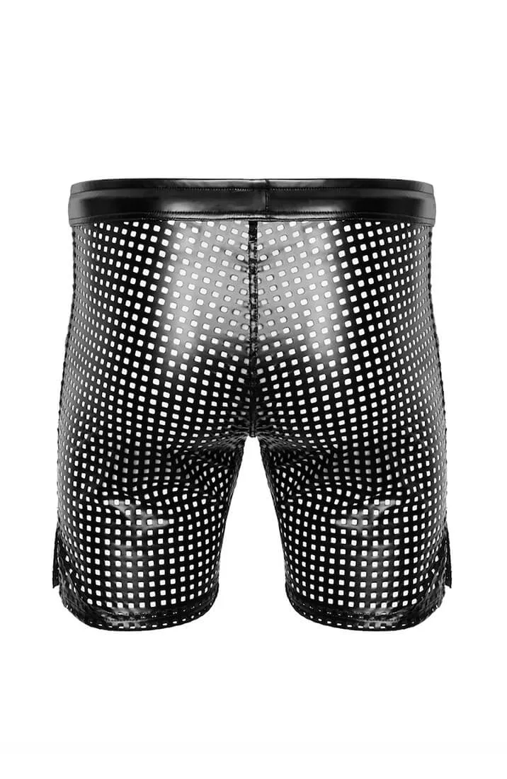 Laser-cut wet look tregging shorts - Predator’s Throne