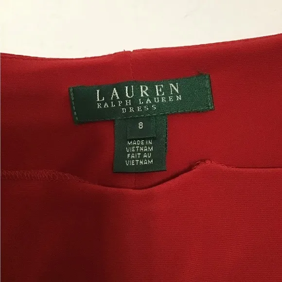 LAUREN  By Ralph Lauren Red Matte Jersey Cocktail SHEATH DRESS SZ 8 NEW WITH TAG