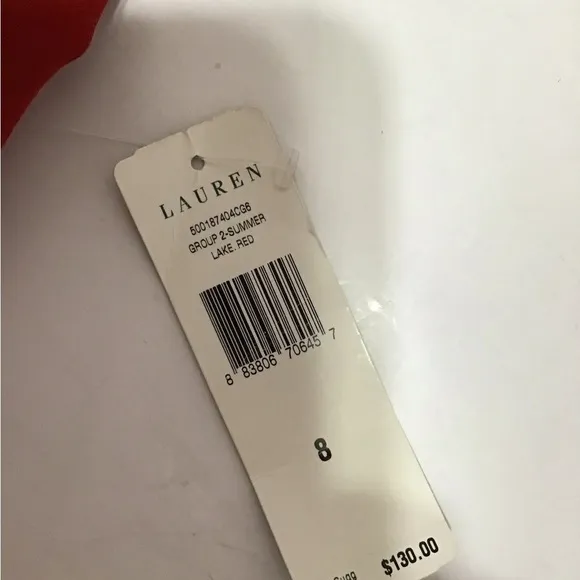 LAUREN  By Ralph Lauren Red Matte Jersey Cocktail SHEATH DRESS SZ 8 NEW WITH TAG