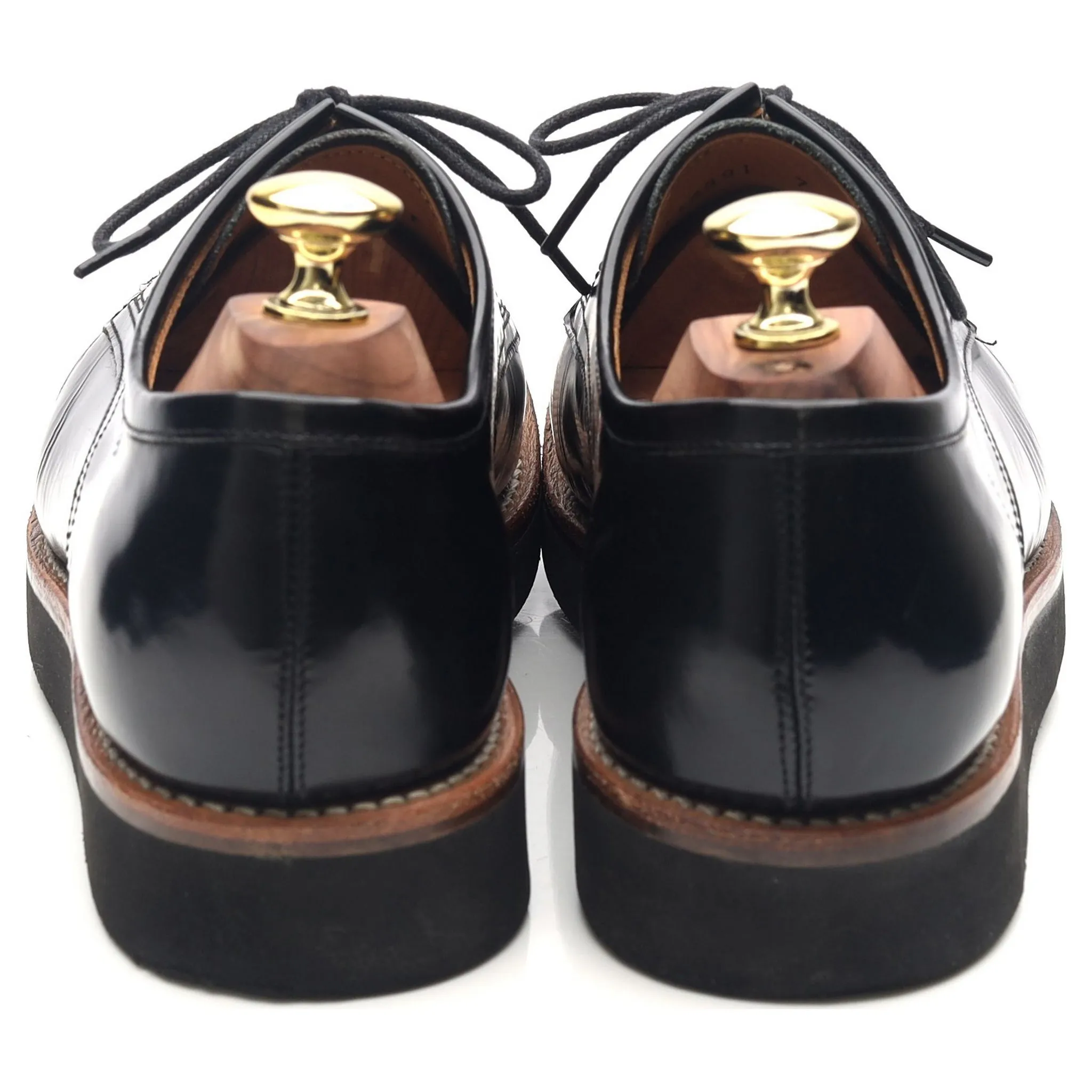 'Lennie' Black Leather Wedge Derby UK 7 F