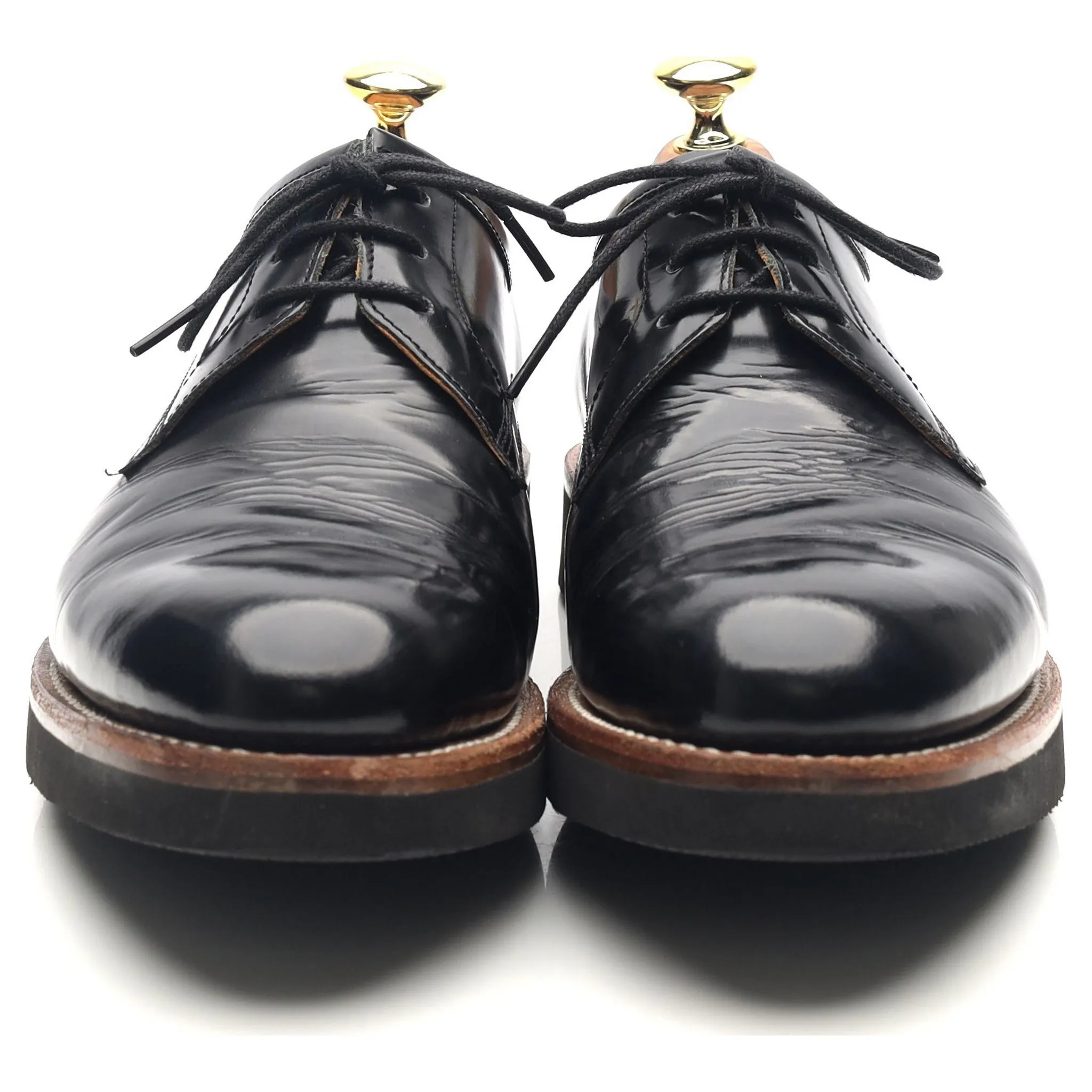 'Lennie' Black Leather Wedge Derby UK 7 F