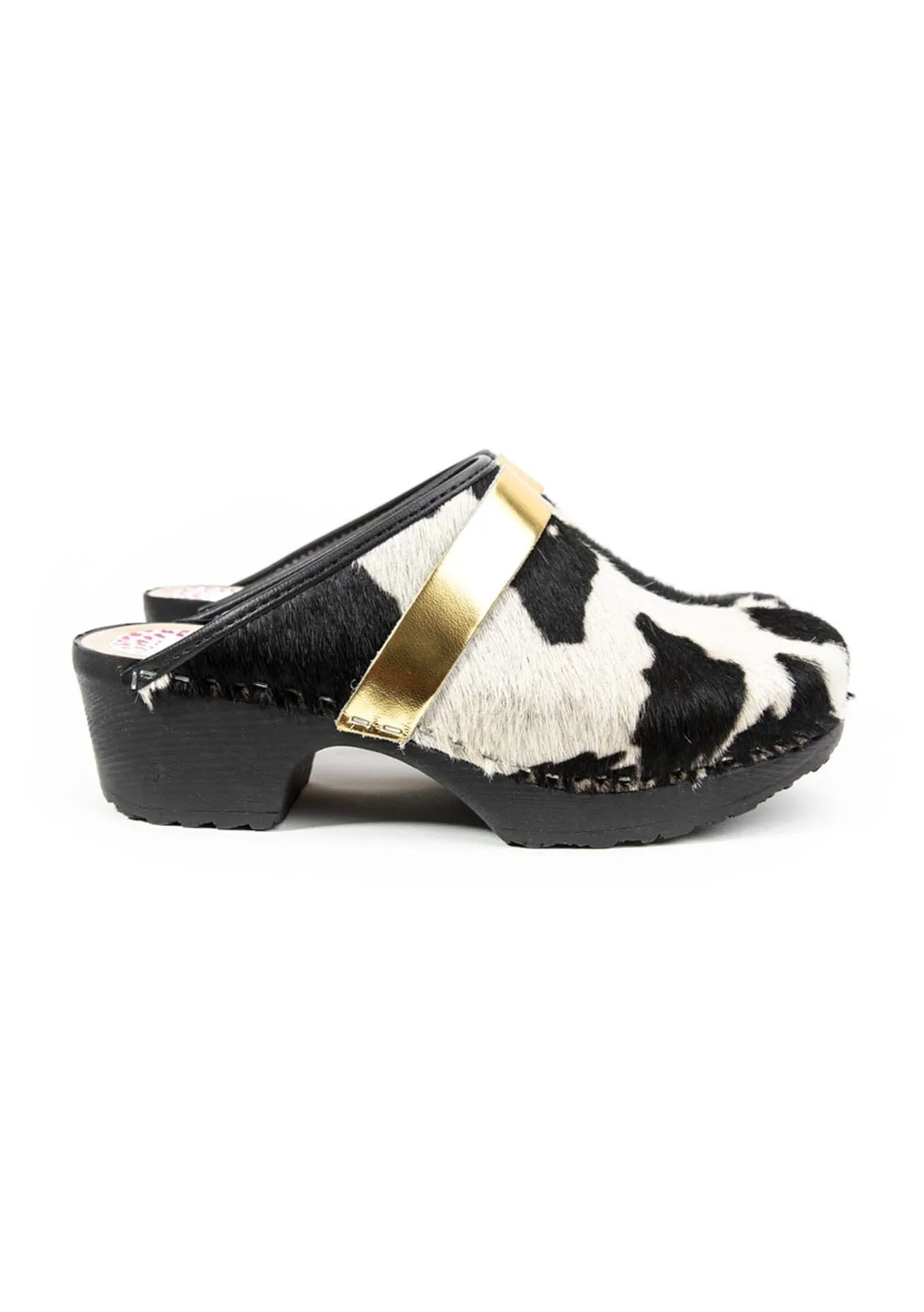 Lili and Lala Cowhide Uppsala Clog