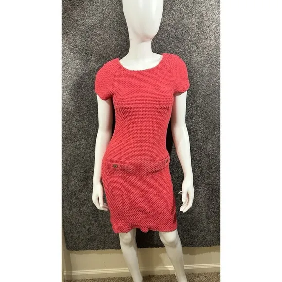 lilly pulitzer dress Medium Coco Island Coral Pink Textured Knit Mini