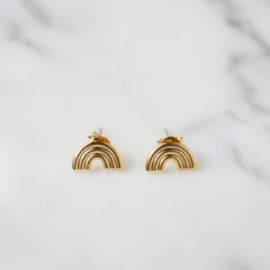 Little Rainbow Gold Stud Earrings