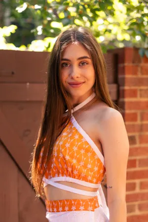 Lola Eyelet Criss Cross Front Top