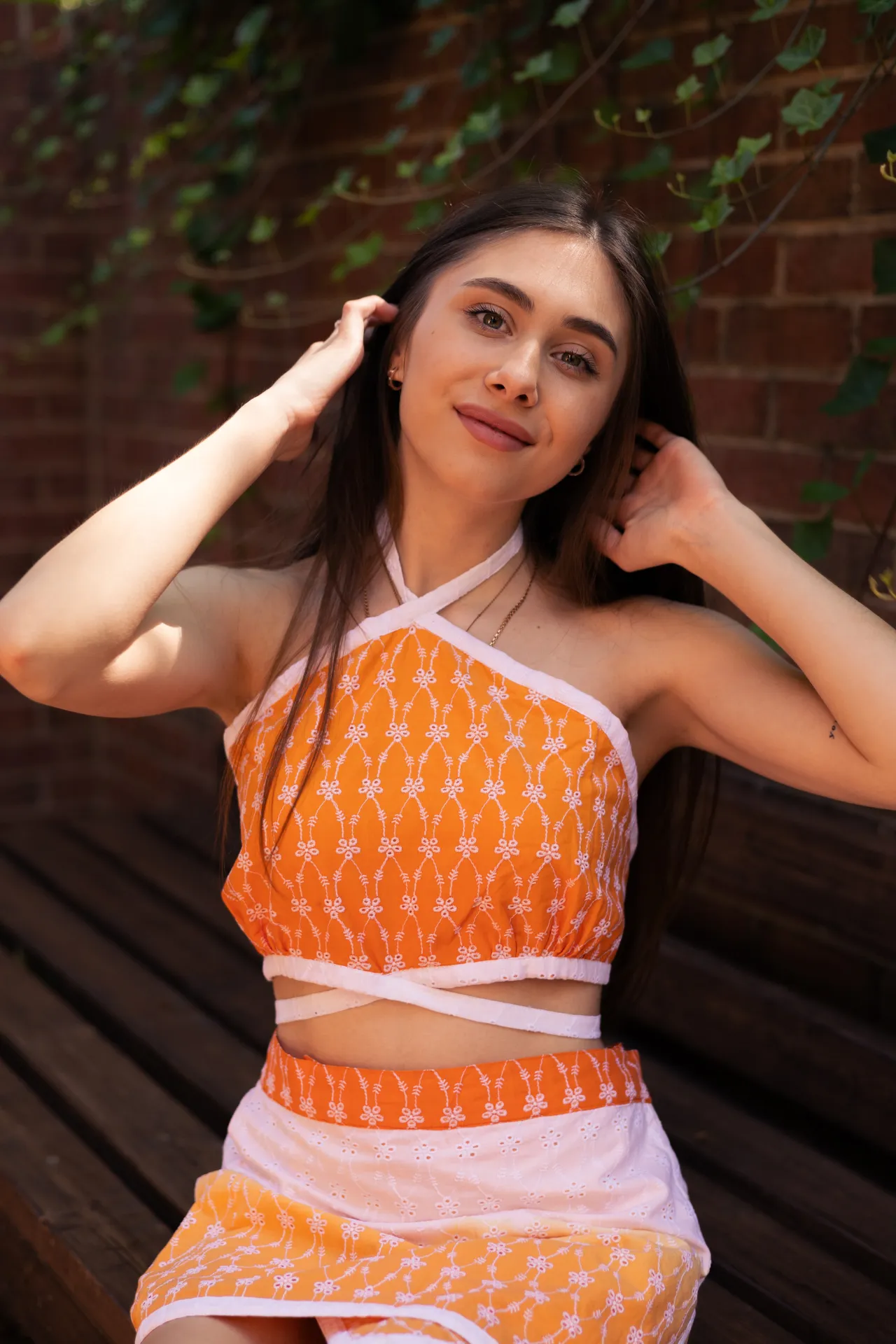Lola Eyelet Criss Cross Front Top