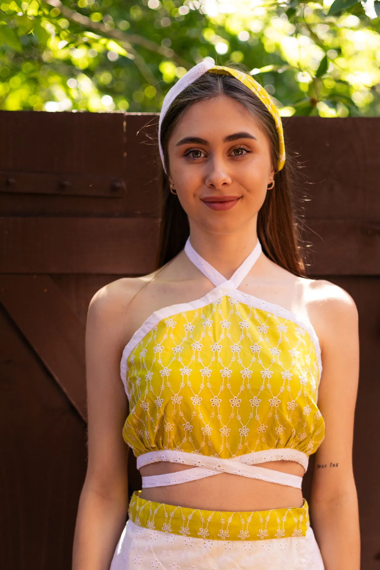 Lola Eyelet Criss Cross Front Top