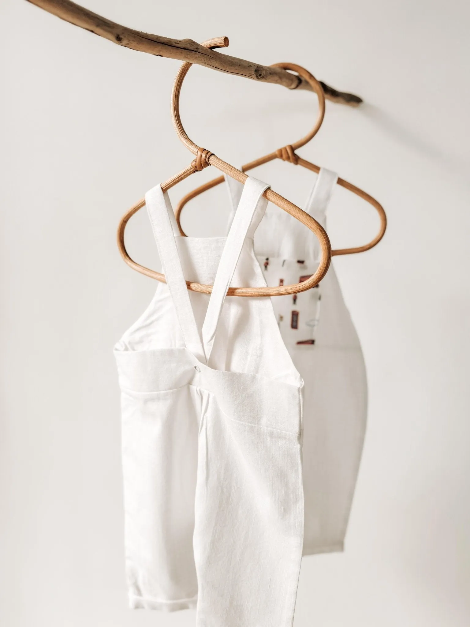 London Print Pure Linen Kids Dungaree
