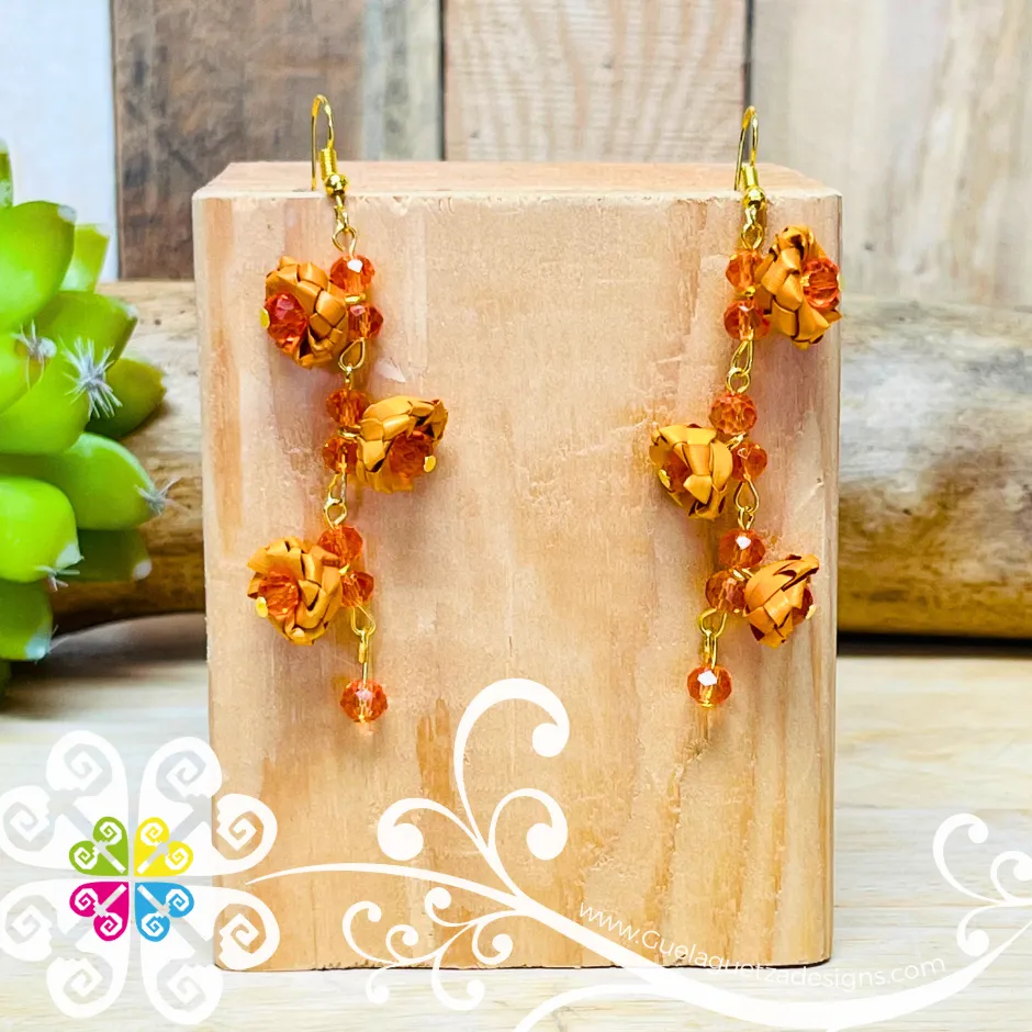 Long Carnation Palm Earrings - Palm Earrings