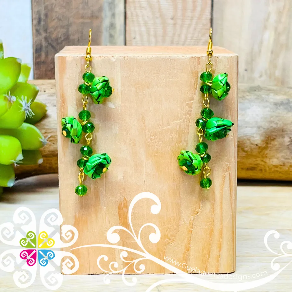 Long Carnation Palm Earrings - Palm Earrings