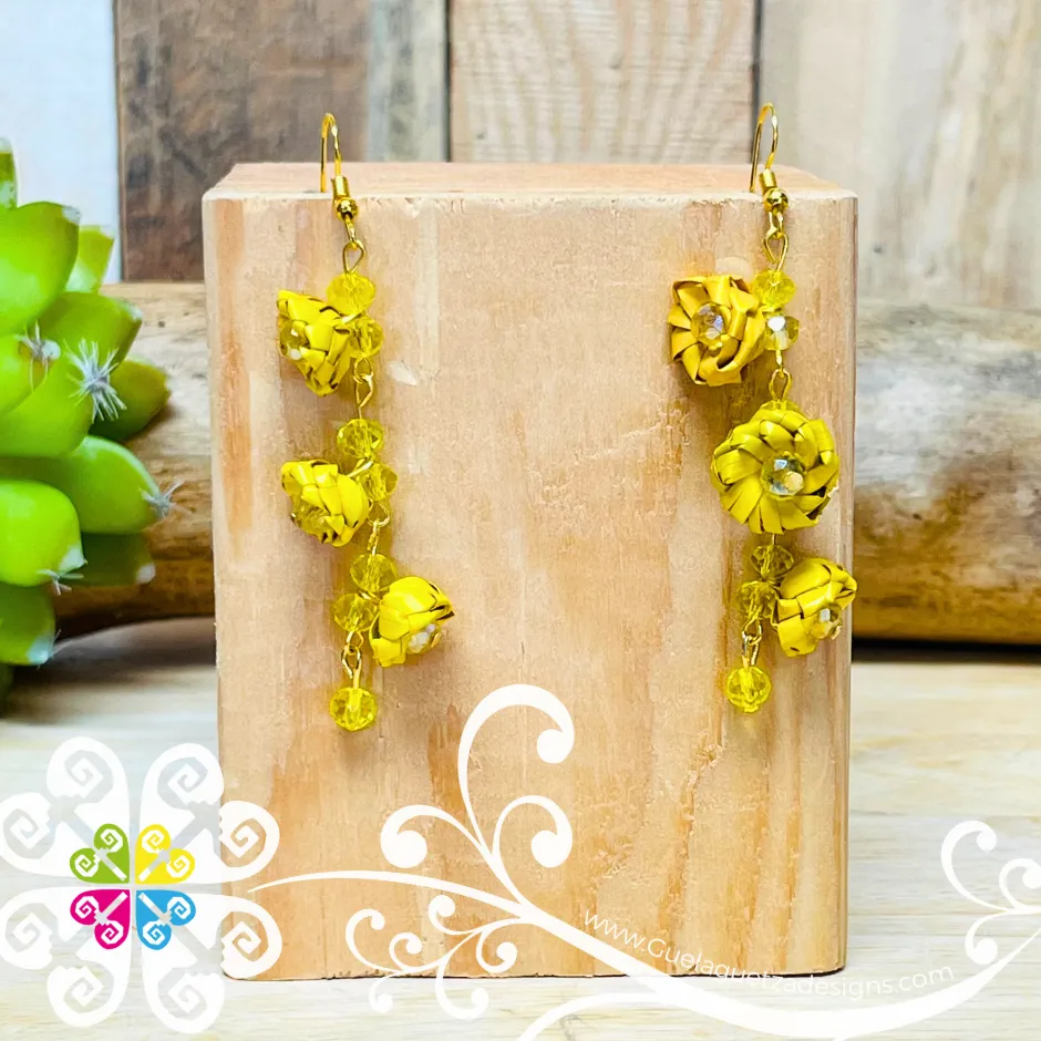 Long Carnation Palm Earrings - Palm Earrings