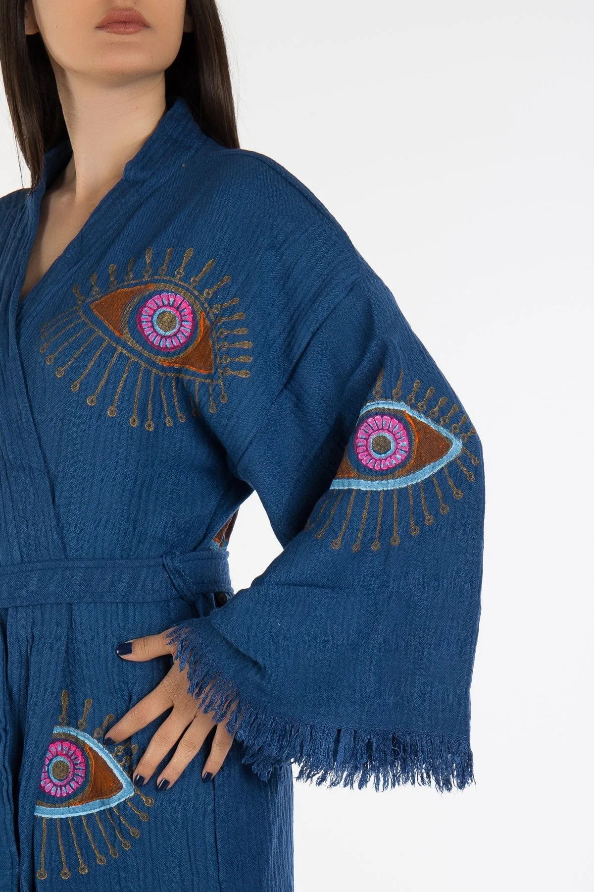 Luna Handmade Cotton Kimono | Blue