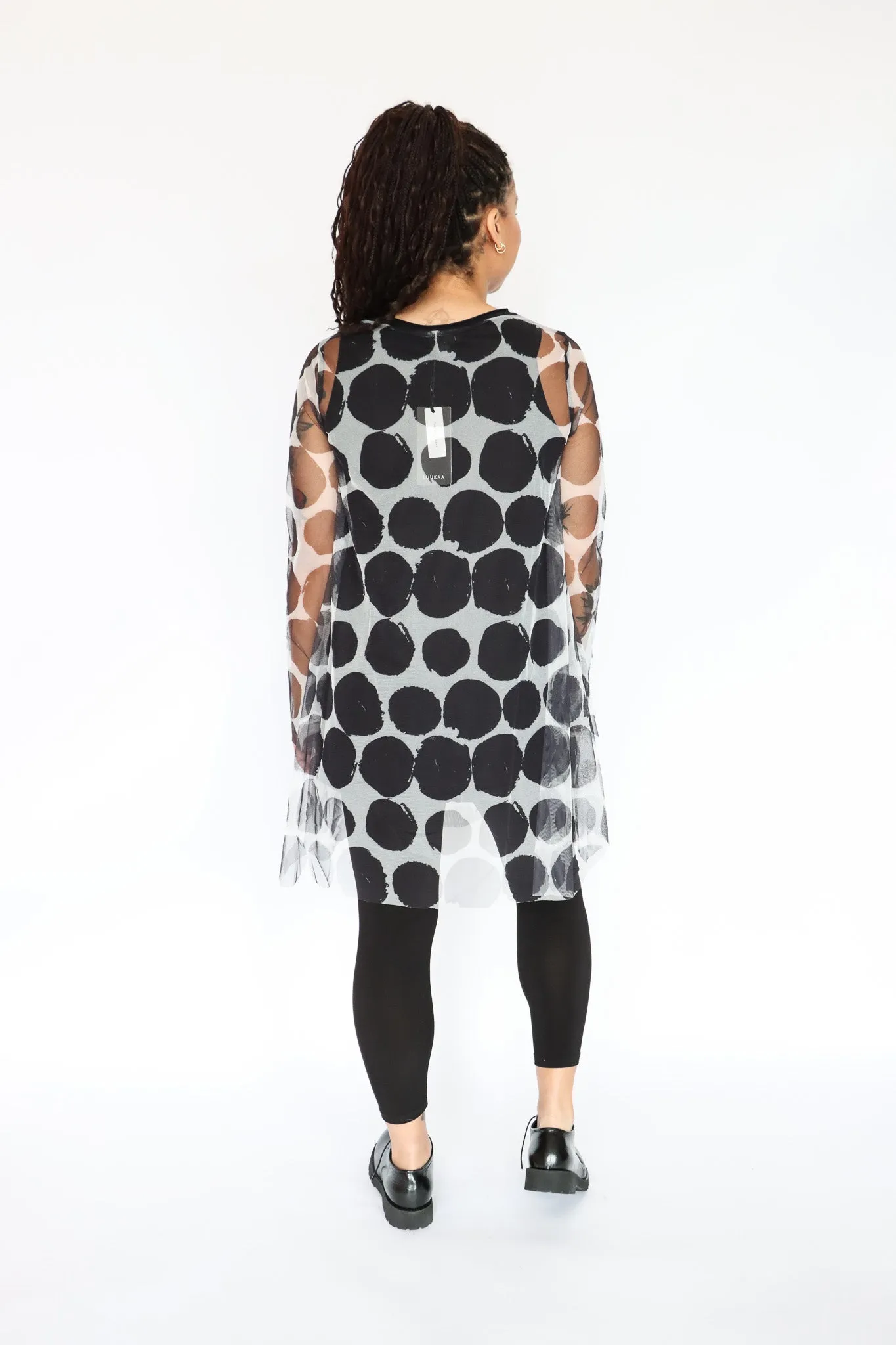 LUUKAA Polka Dot Mesh Tunic