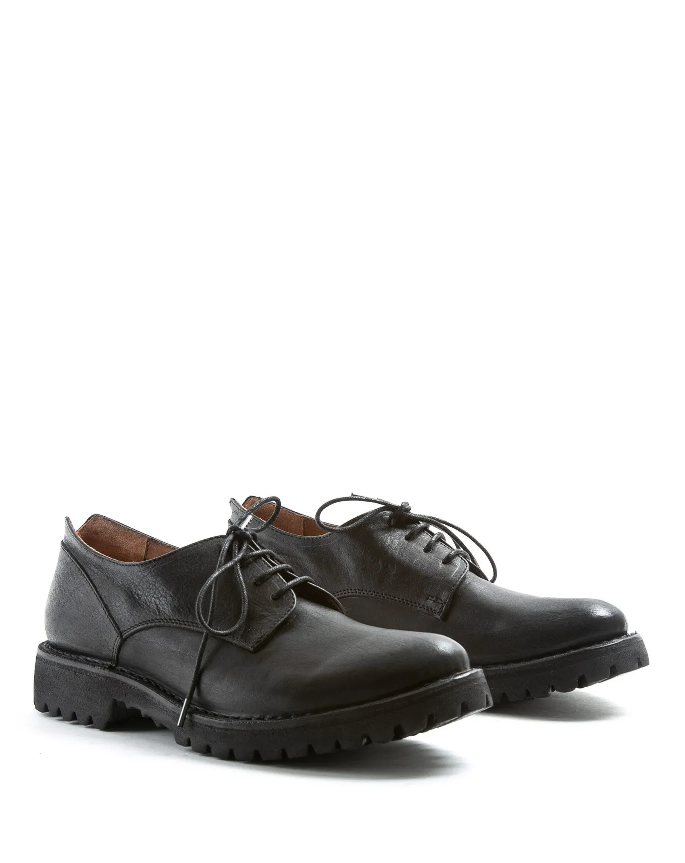 M-706 Black Leather Derby Shoes