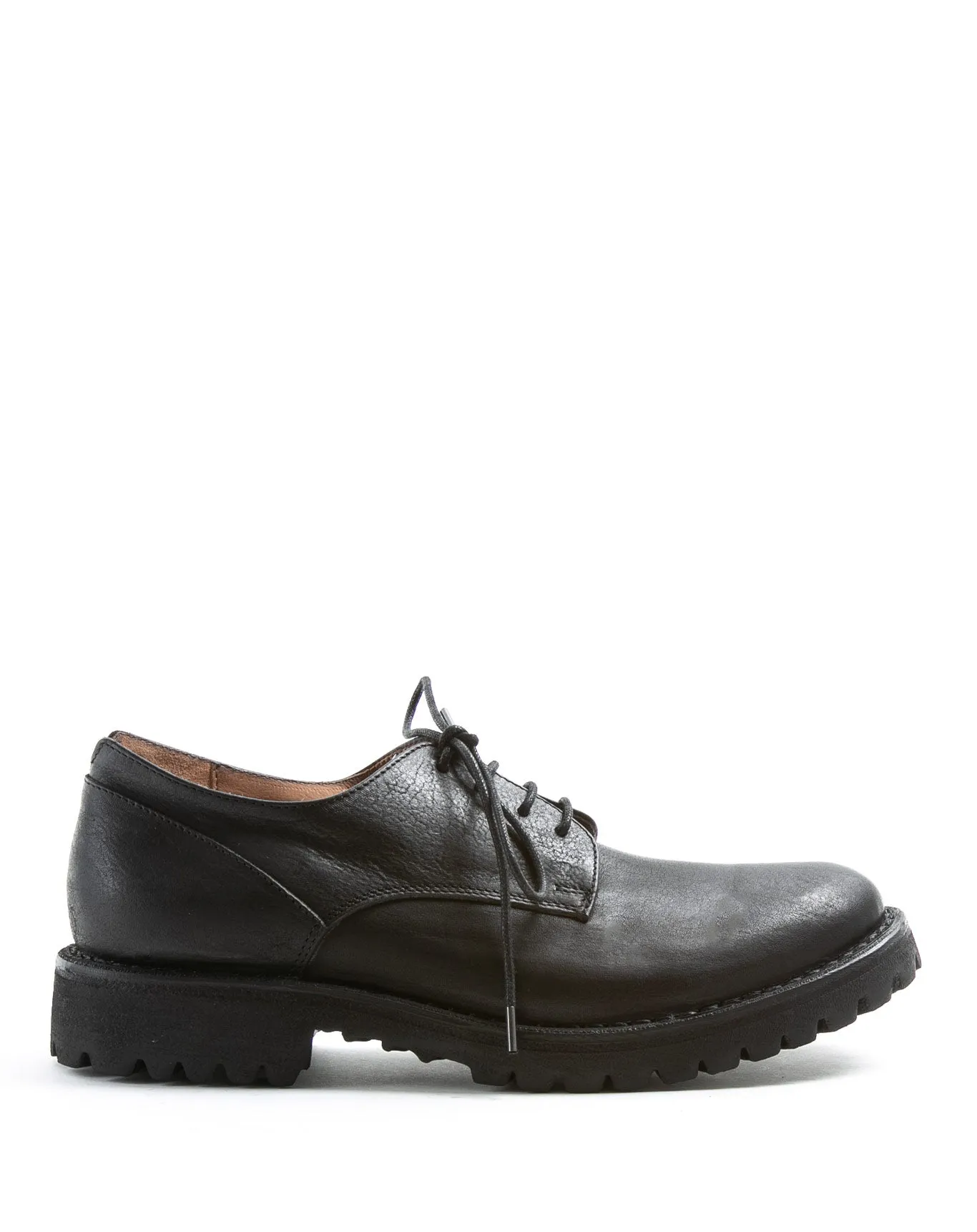 M-706 Black Leather Derby Shoes