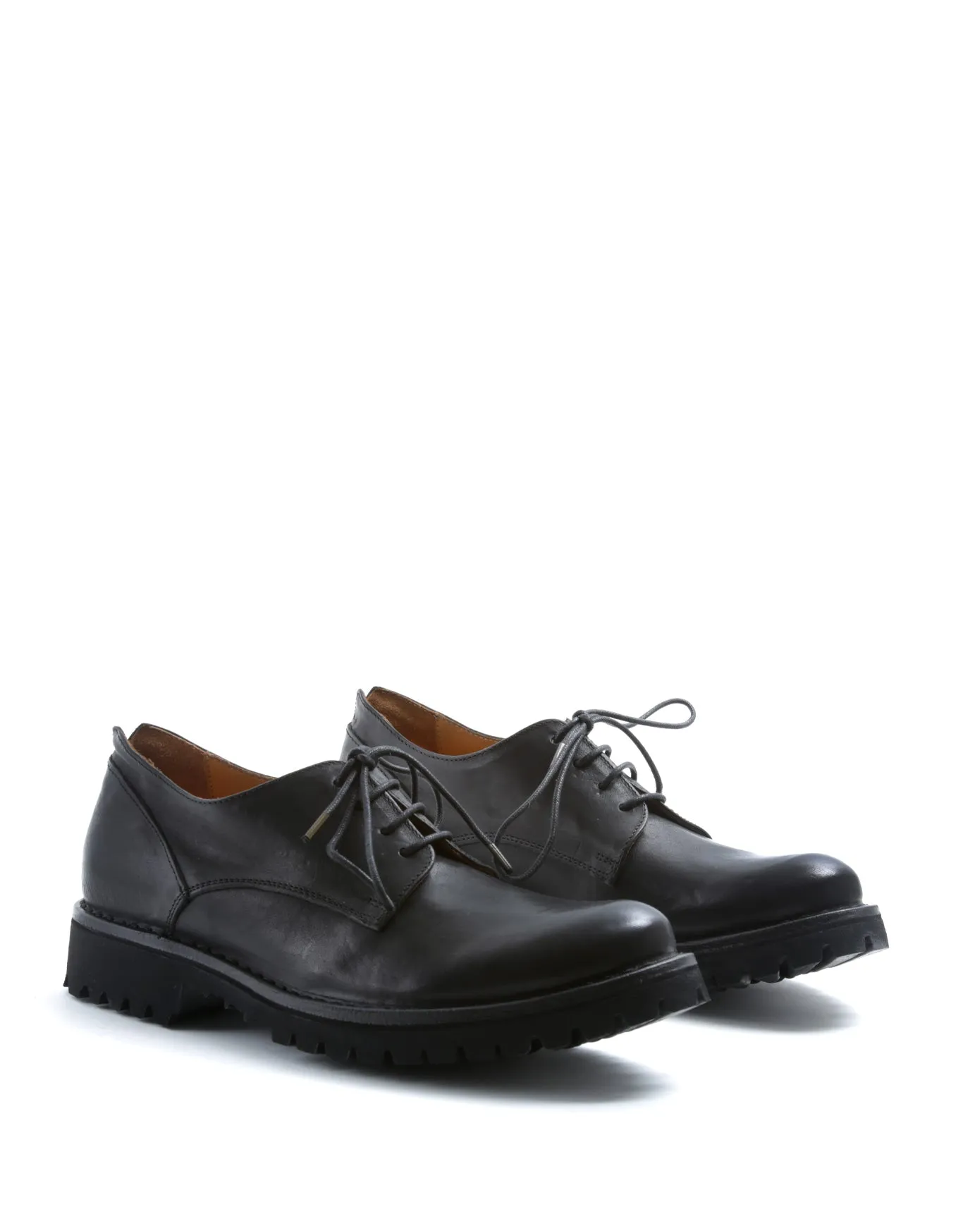 M-706 Black Leather Derby Shoes