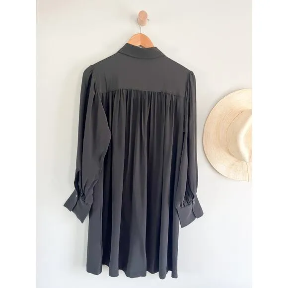 Madewell | NWT | Relaxed Button-Front Mini Dress in True Black | Sz S