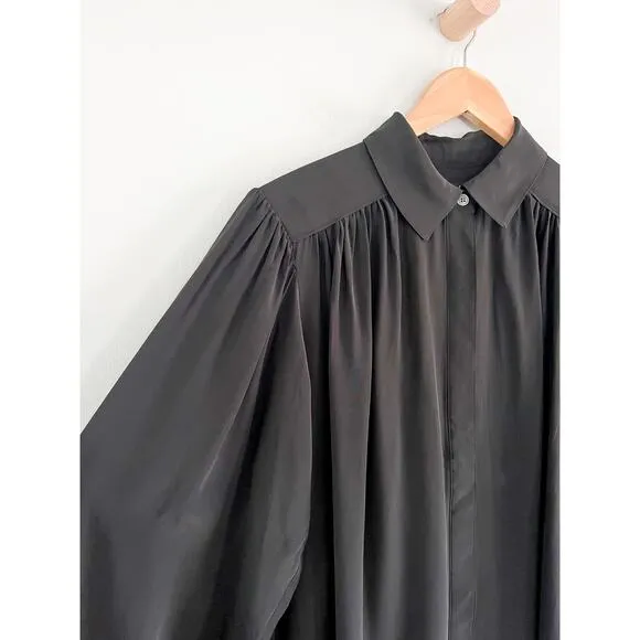 Madewell | NWT | Relaxed Button-Front Mini Dress in True Black | Sz S