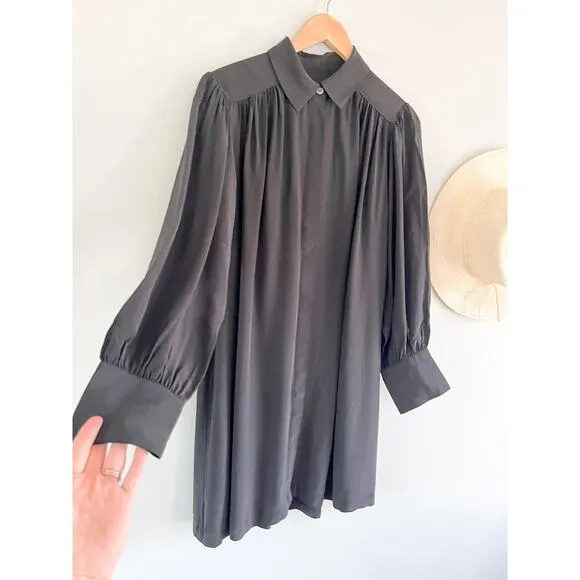 Madewell | NWT | Relaxed Button-Front Mini Dress in True Black | Sz S