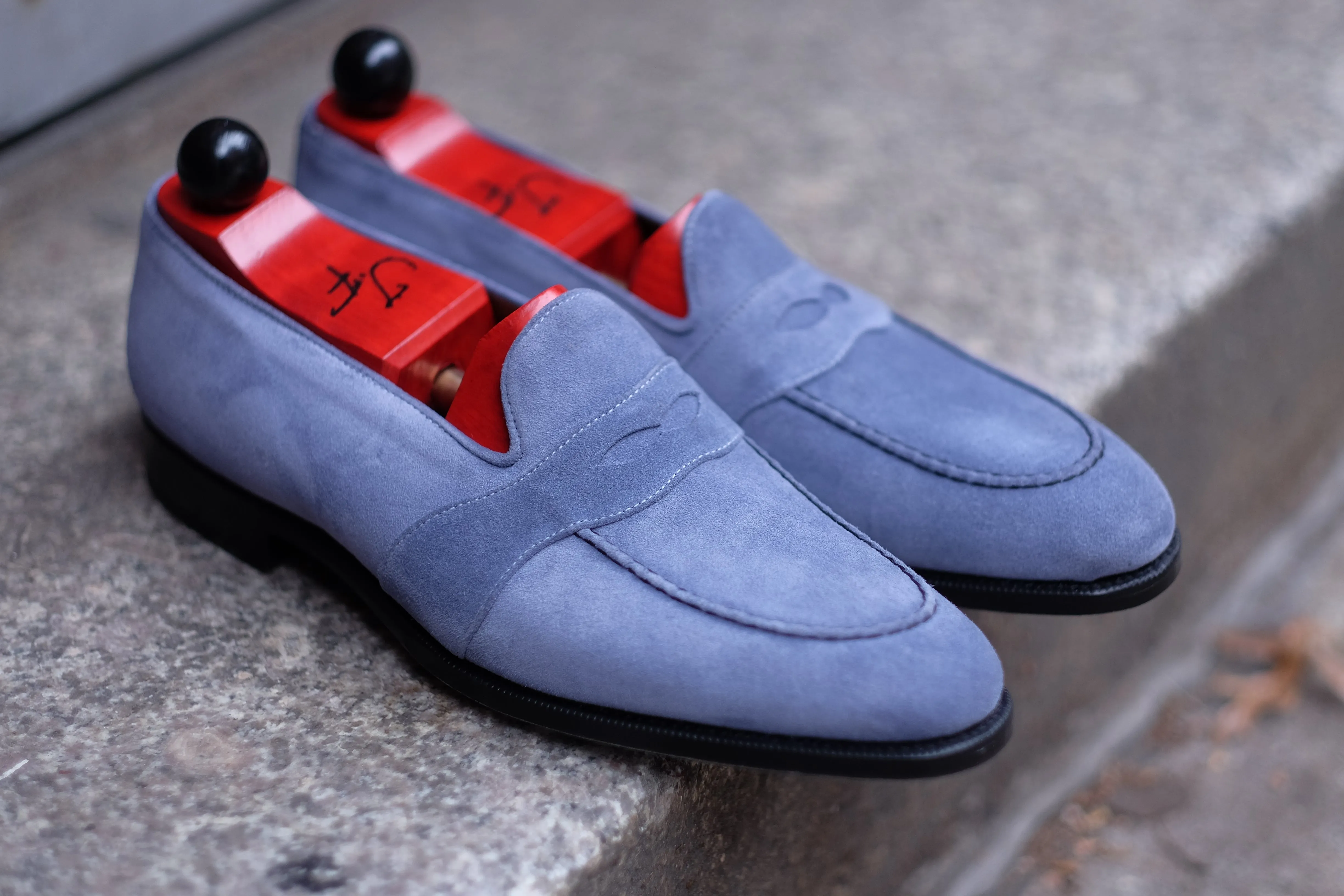 Madison - MTO - Powder Blue Suede - TMG Last - Single Leather Sole