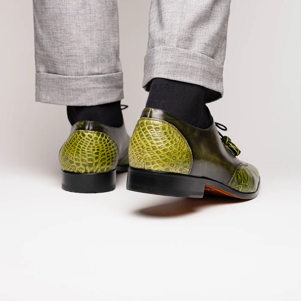 Marco Di Milano Anzio Green Alligator & Calfskin Derby